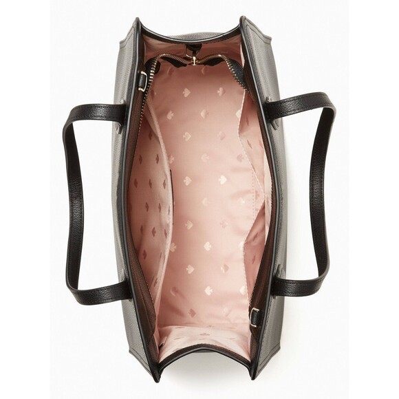 New Kate Spade Rowe Medium Top Zip Satchel in Pebble Leather Black - Picture 4 of 4